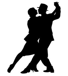 236x265 French Dancers Silhouette Art Print Romance D' Automne Giclee