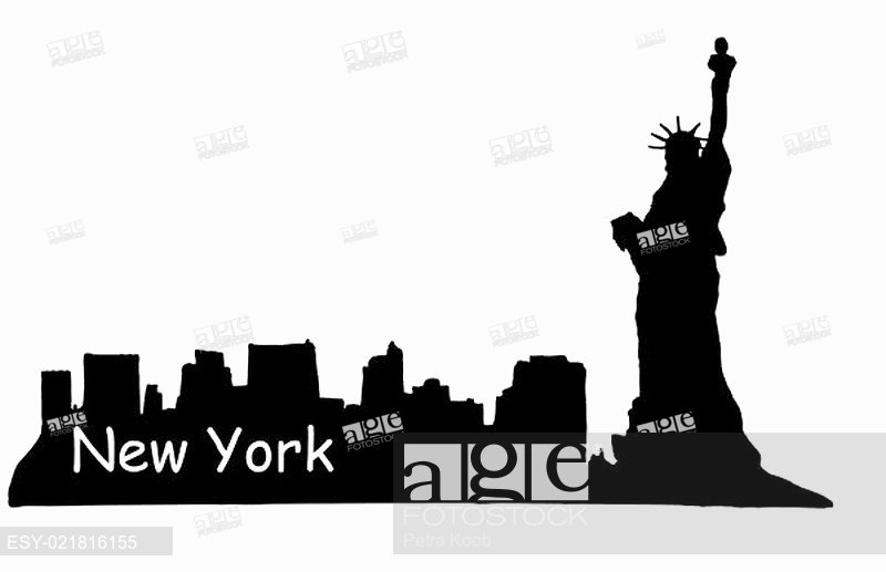 800x517 Manhattan Skyline Silhouette Vector