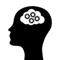 200x200 Silhouette Of A Man's Head With A Picture Of The Mechanism Stock
