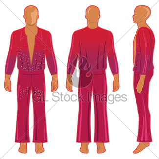 325x325 Man's Silhouette In Summertime Clothes Gl Stock Images