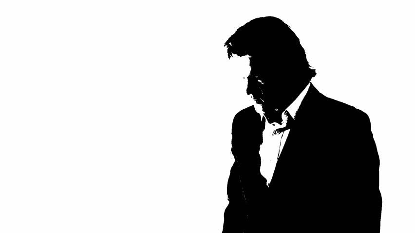 852x480 Silhouette Of Man's Suicide. He Puts The Gun To His Head, Pulls