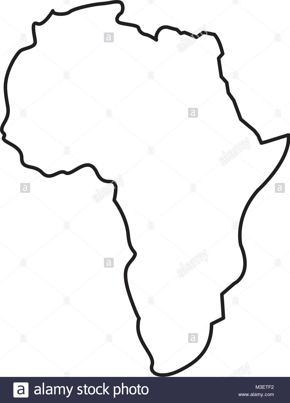 999x1390 Map Of Africa Continent Silhouette On A White Background Stock