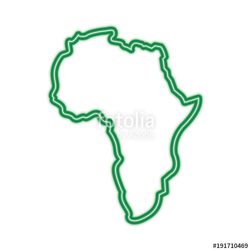 500x500 Map Of Africa Continent Silhouette On A White Background Vector
