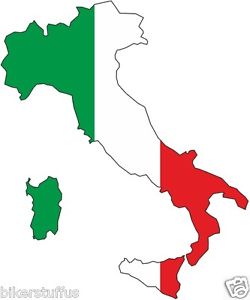 250x300 Italy Silhouette Bumper Decal Map Flag Tool Box Sticker Laptop