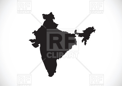400x284 India Map Silhouette Royalty Free Vector Clip Art Image