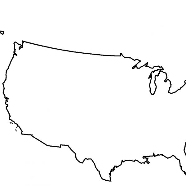 600x600 Usa Map Outline Clip Art