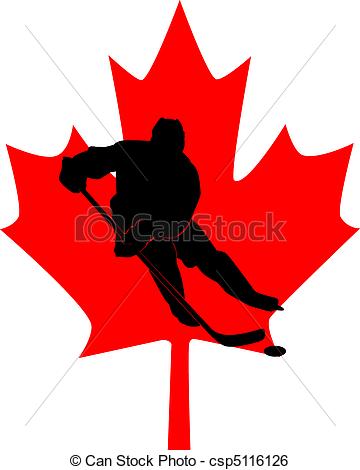 360x470 Silhouette Of A Hockey Player In The Background Of A Red Stock