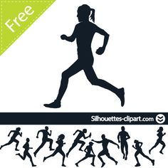 236x236 Marathon Running Silhouette Vector For Running Race And Athletic