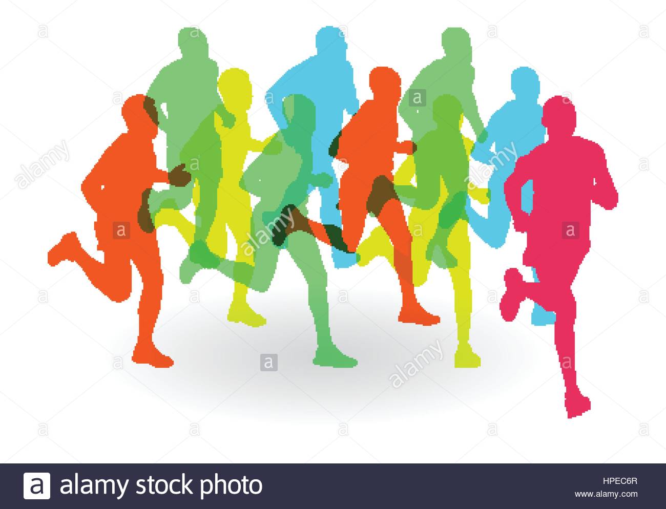 1300x994 Running Marathon People Group Vector Illustration Background Stock