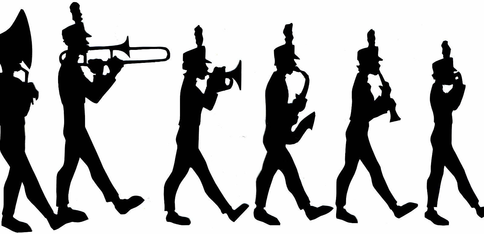 1600x774 Marching Band Clipart Silhouette
