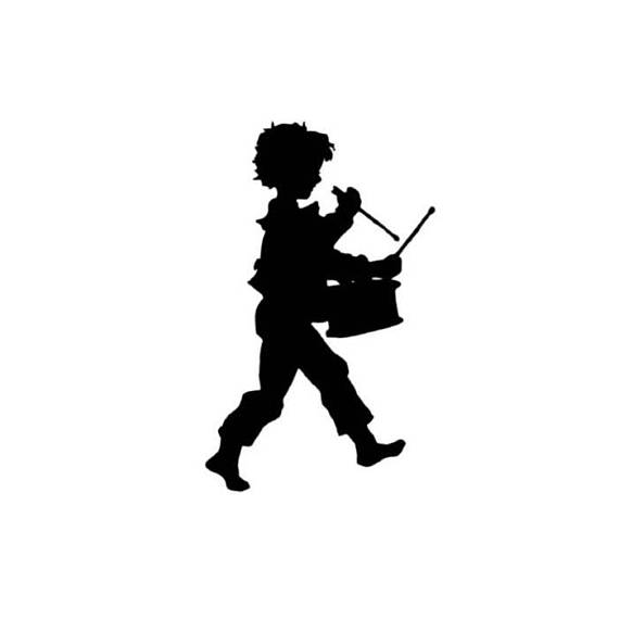 570x570 Drummer Boy Silhouette Lg Unmounted Music Rubber Stamp