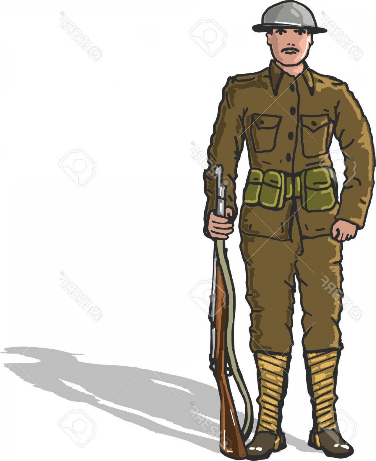 1272x1560 Photostock Vector World War One Us Marine Soldier Vector