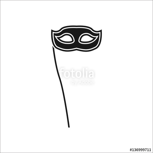 500x500 Carnival Or Mardi Gras Mask Simple Silhouette Icon On Background