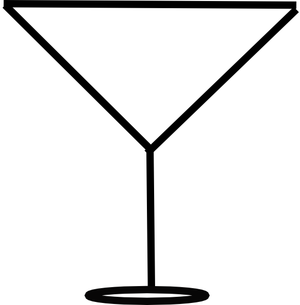 588x597 Margarita Glass Outline Clip Art