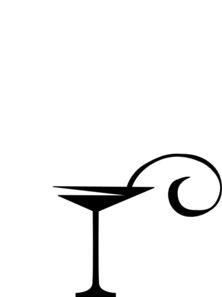222x297 Black Martini Glass Clip Art