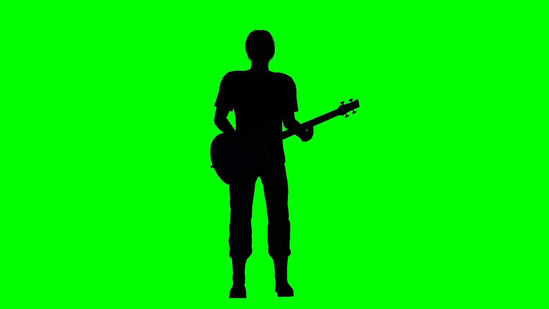 1920x1080 Rock Musician Playing Guitar Silhouette Green Screen Motion