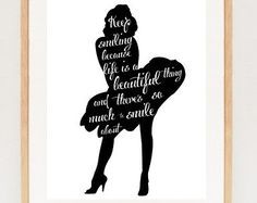 236x187 Silhouette Marilyn Monroe Digital Wall Art