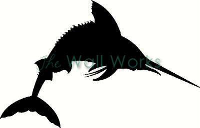 400x257 Marlin Silhouette Wall Sticker, Vinyl Decal The Wall Works