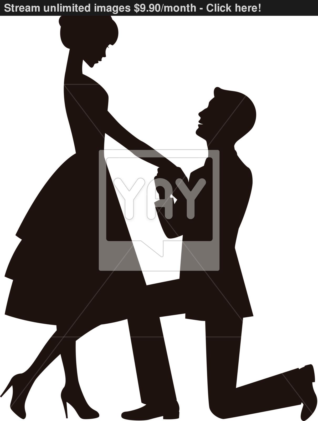 Marriage Proposal Silhouette at GetDrawings | Free download