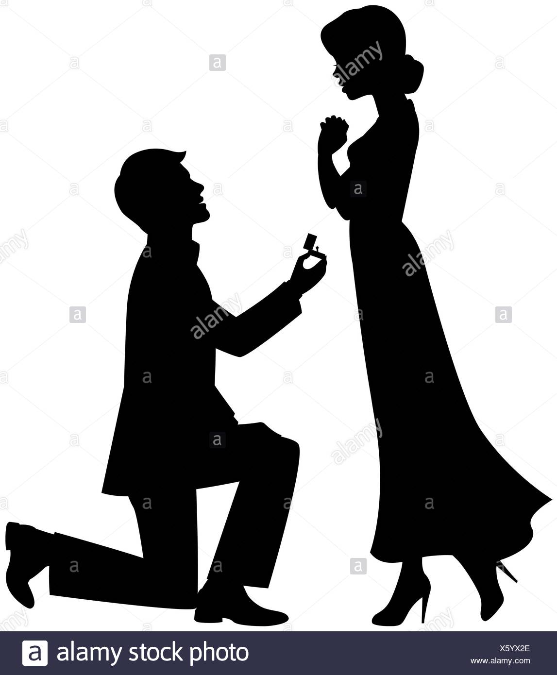 Marriage Proposal Silhouette at GetDrawings | Free download