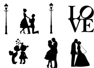 300x218 Wedding Marriage Proposal Love Silhouettes Edible A4 Icing Sheet