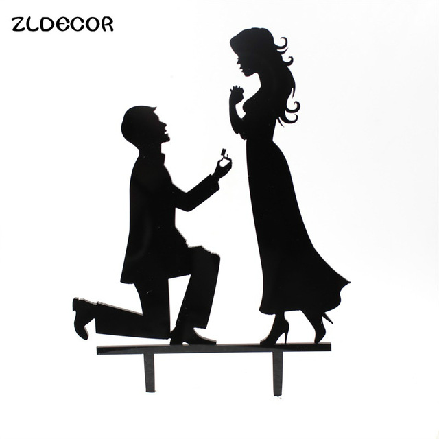 640x640 Zldecor Propose Marriage Cake Topper Acrylic Silhouette Wedding
