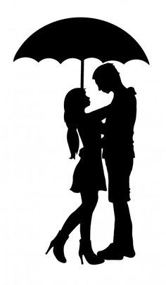 236x406 Photos Umbrella Silhouette Couple Stencil,