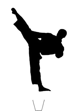 312x445 12 X Novelty Karate Taekwondo Martial Arts Silhouette Edible