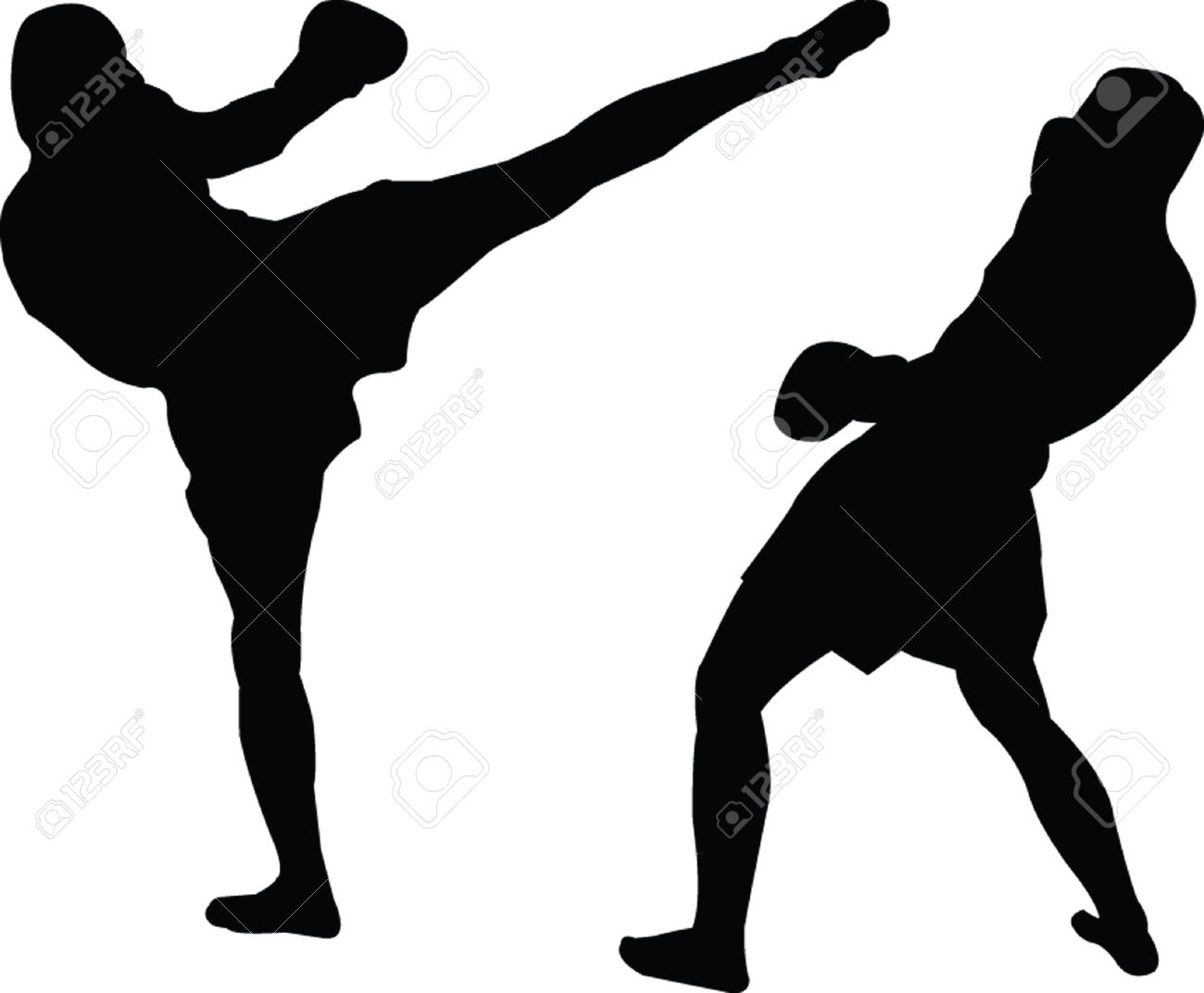 1300x1072 Kickboxing Silhouette