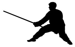 320x201 Martial Arts Silhouette 1 Decal Sticker