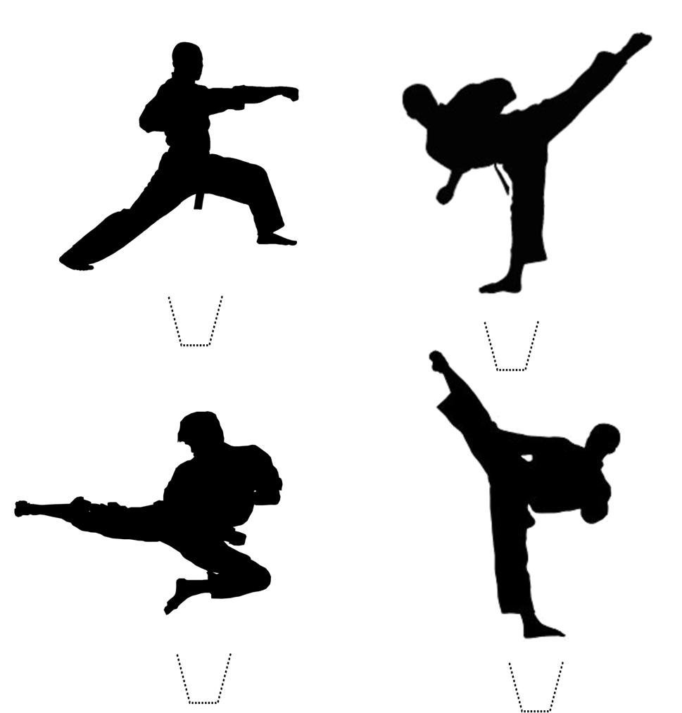 969x1013 12 X Novelty Karate Taekwondo Martial Arts Silhouette Mix Edible