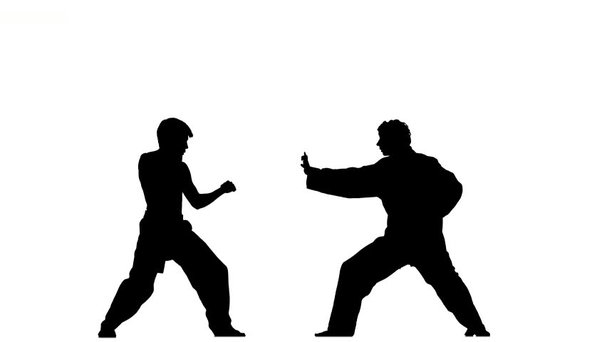 852x480 Silhouette Of Man With Sword On White Background, Martial Arts