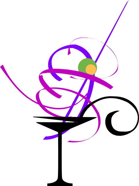 444x593 Martini Glass Girl Silhouette Blue Drink Stickers Zazzle