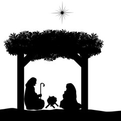Mary Joseph Baby Jesus Silhouette at GetDrawings | Free download