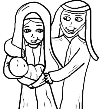 360x360 Mary Joseph And Baby Jesus Clipart