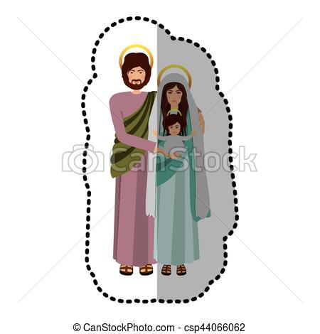 450x470 Virgin Mary And Joseph Icon Vector Illustration Graphic Clip