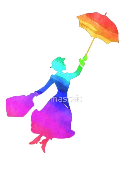 534x800 Colorful Mary Poppins Silhouette Posters By Masrais Redbubble