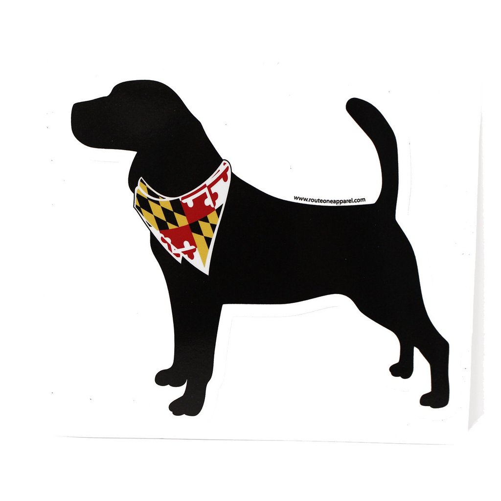 1024x1024 Maryland Flag Dog Sticker Route One Apparel