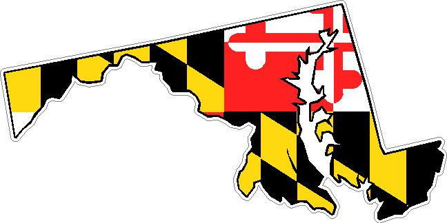 648x324 Maryland State Flag Vinyl Sticker Decal Md Outline Silhouette Ebay
