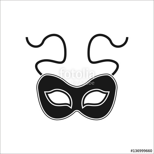 500x500 Carnival Or Mardi Gras Mask Simple Silhouette Icon On Background