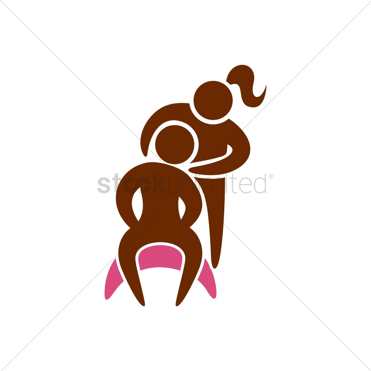 1300x1300 Girl Giving A Shoulder Massage Vector Image