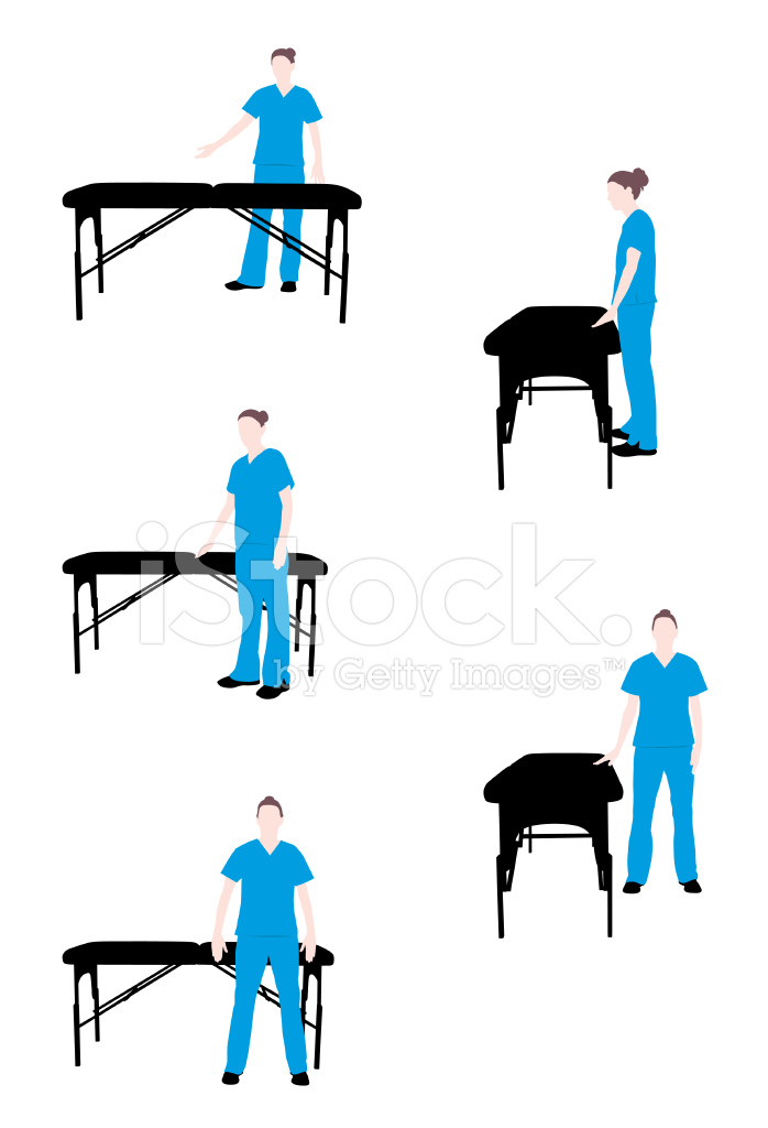 698x1024 Massage Therapist Silhouette Series Stock Vector