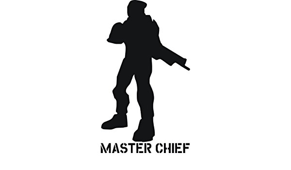 600x350 Master Chief Silhouette Vinyl Art Amazon.co.uk Kitchen Amp Home