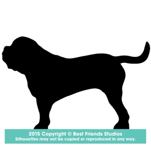 300x300 English Mastiff Dog Silhouette Gifts, Stationery, Address Labels
