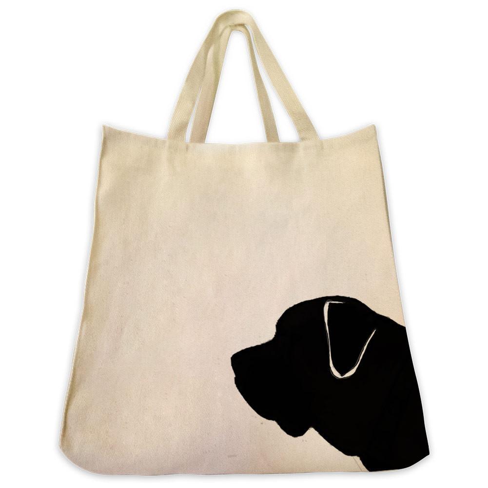 1001x1001 English Mastiff Silhouette Extra Large Reusable Cotton Canvas Tote