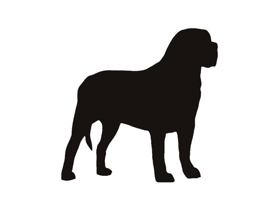 570x428 Mastiff Dog Breed Silhouette Custom Die Cut Vinyl Decal
