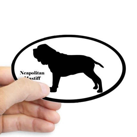 460x460 Neapolitan Mastiff Silhouette Sticker (Euro Style) By Menageriemayhem