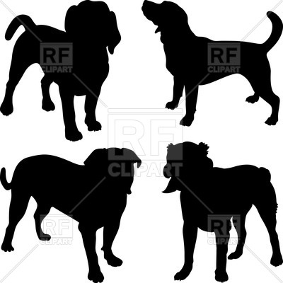 400x400 Silhouettes Of Dogs Beagle, Mastiff, Central Asian Shepherd