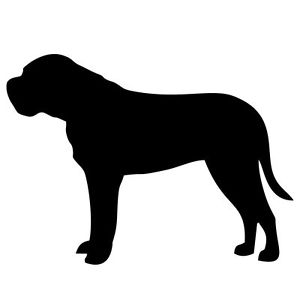 300x300 New Bull Mastiff Dog Black Silhouette Sticker Dogs Breed Stickers
