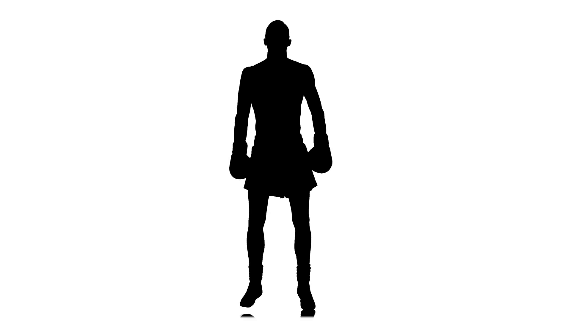 1920x1080 Warm Up Before Boxing Match. Black Silhouette A Man Stock Video